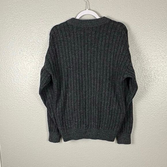 John Blair Quality Menswear Sz Med Gray Men’s Acrylic Blend Button Up Cardigan - Picture 7 of 7